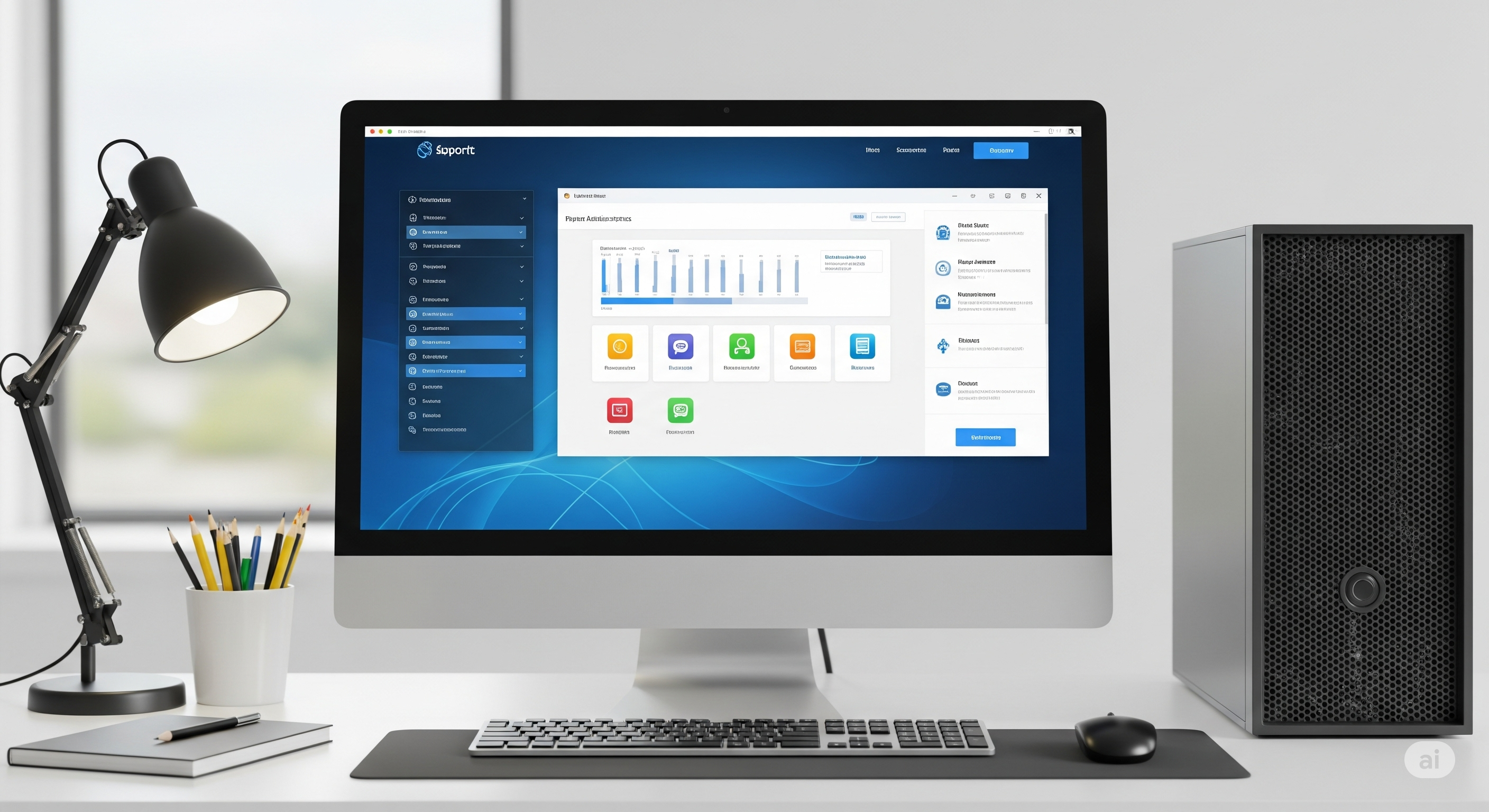Monitor mostrando un diseño web profesional